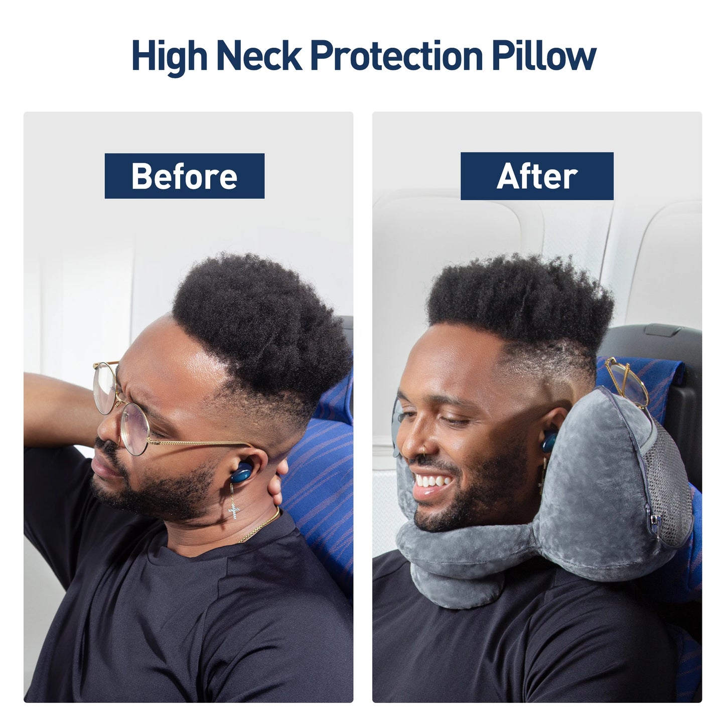 Travel Pillow Inflatable Soft Cushion Body Back Support Foldable