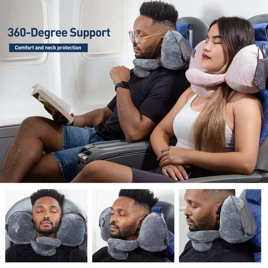 Travel Pillow Inflatable Soft Cushion Body Back Support Foldable