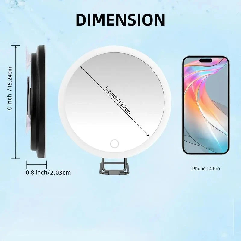 Rechargeable LED Makeup Mirror 1 Box 6 Inch Adjustable Lighted  Portable Compact Travel Cosmetic Mirror with Magnification 30X