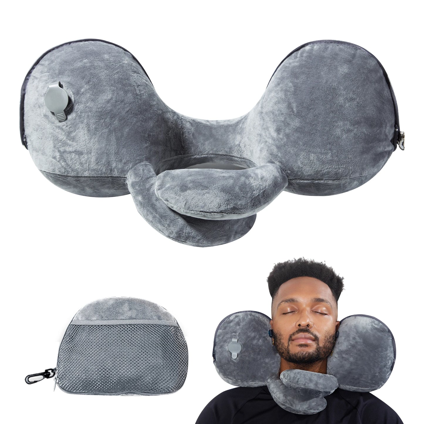 Travel Pillow Inflatable Soft Cushion Body Back Support Foldable