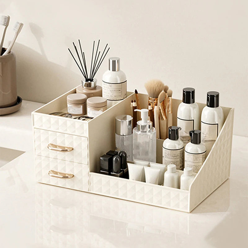 Makeup Organizer with Transparent Drawer - Multi-functional Lipstick & Cosmetic Organizer